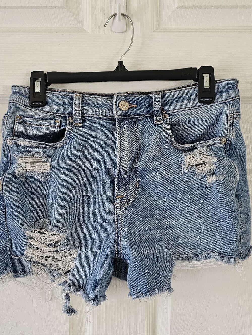 American Eagle Distressed High-rise Denim Jean Shorts size 8 EUC
